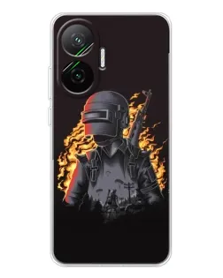 Чохол для Xiaomi POCO F7 з картинкою «PUBG — вогняний силует»