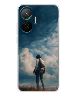 Чохол для Xiaomi POCO F7 з картинкою «Герой PUBG на скелі»