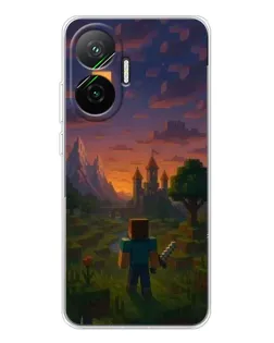 Чехол для Xiaomi POCO F7 с картинкой «Стив у башни» Чехол для Xiaomi POCO F7 с картинкой «Стив у башни»
