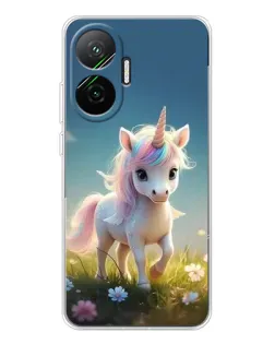 Чехол для Xiaomi POCO F7 с картинкой «Единорог на поляне» Чехол для Xiaomi POCO F7 с картинкой «Единорог на поляне»