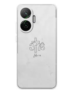Чохол для Xiaomi POCO F7 з картинкою «Івана 3:16 Хрест»