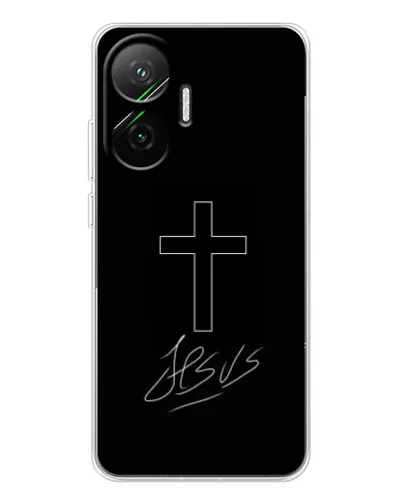 Чехол для Xiaomi POCO F7 с картинкой «Графический крест Jesus» Чехол для Xiaomi POCO F7 с картинкой «Графический крест Jesus»