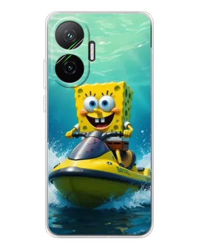 Чехол для Xiaomi POCO F7 с картинкой «Спанч Боб на гидроцикле» Чехол для Xiaomi POCO F7 с картинкой «Спанч Боб на гидроцикле»