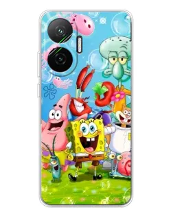 Чехол для Xiaomi POCO F7 с картинкой «Губка Боб и друзья» Чехол для Xiaomi POCO F7 с картинкой «Губка Боб и друзья»