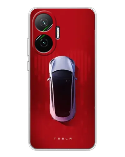 Чехол для Xiaomi POCO F7 с картинкой «Tesla Top View»