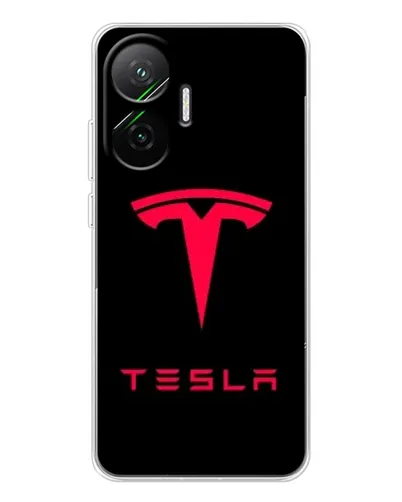 Чехол для Xiaomi POCO F7 с картинкой «Tesla Red Logo»