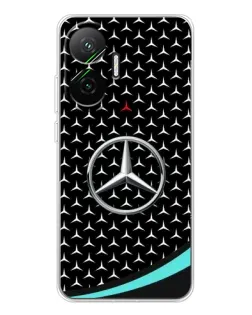 Чехол для Xiaomi POCO F7 с картинкой «Mercedes — бирюзовый акцент»