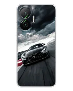 Чехол для Xiaomi POCO F7 с картинкой «Гоночный Mercedes AMG»
