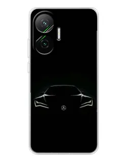 Чохол для Xiaomi POCO F7 з картинкою «Mercedes — силует авто» Чохол для Xiaomi POCO F7 з картинкою «Mercedes — силует авто»