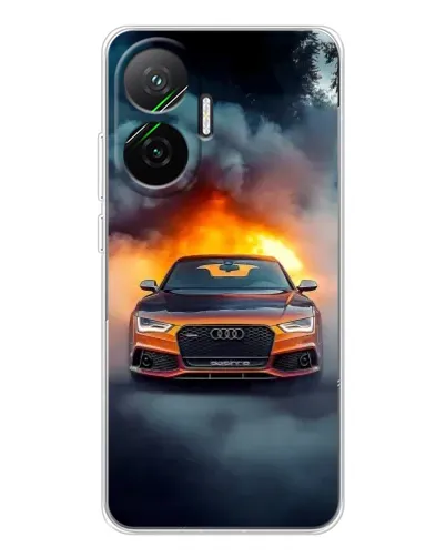 Чехол для Xiaomi POCO F7 с картинкой «Audi в огненном дыму» Чехол для Xiaomi POCO F7 с картинкой «Audi в огненном дыму»