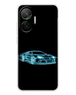 Чехол для Xiaomi POCO F7 с картинкой «Неоновый контур Lamborghini» Чехол для Xiaomi POCO F7 с картинкой «Неоновый контур Lamborghini»