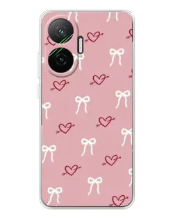 Чехол для Xiaomi POCO F7 с картинкой «Сердца и банты» Чехол для Xiaomi POCO F7 с картинкой «Сердца и банты»