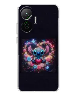 Чохол для Xiaomi POCO F7 з картинкою «Stitch у квітах»