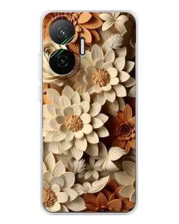 Чехол для Xiaomi POCO F7 с картинкой «Бежевый флористический декор» Чехол для Xiaomi POCO F7 с картинкой «Бежевый флористический декор»