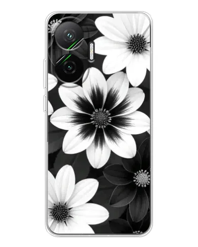 Чехол для Xiaomi POCO F7 с картинкой «Монохромные астры»