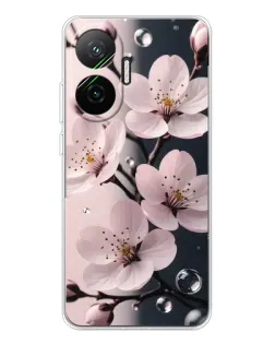 Чехол для Xiaomi POCO F7 с картинкой «Нежная сакура и капли» Чехол для Xiaomi POCO F7 с картинкой «Нежная сакура и капли»