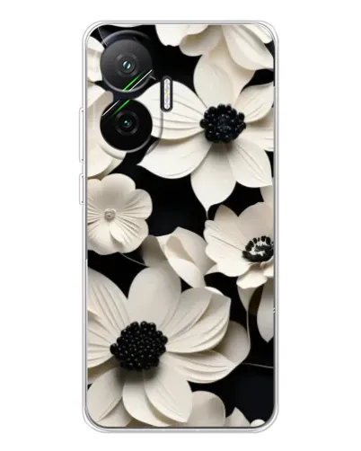 Чехол для Xiaomi POCO F7 с картинкой «Объемные белые цветы»