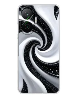 Чохол для Xiaomi POCO F7 з картинкою «Чорно-біла спіраль»