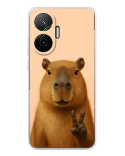 Чехол для Xiaomi POCO F7 с картинкой «Капибара виктория»