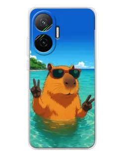 Чехол для Xiaomi POCO F7 с картинкой «Морская капибара»