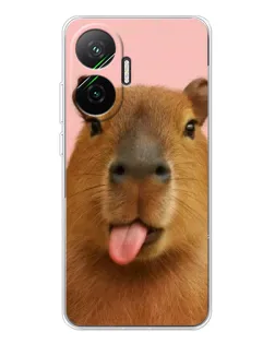 Чехол для Xiaomi POCO F7 с картинкой «Капибара с языком»