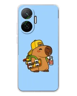 Чехол для Xiaomi POCO F7 с картинкой «Капибара на скейте»