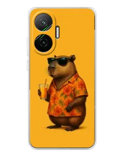 Чехол для Xiaomi POCO F7 с картинкой «Капибара на отдыхе»