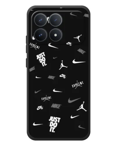 Чехол для Xiaomi Poco F8 Pro с картинкой «Nike Black Pattern»