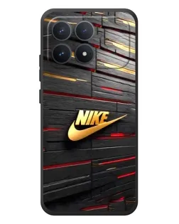 Чехол для Xiaomi Poco F8 Pro с картинкой «Золотой Nike на металле»