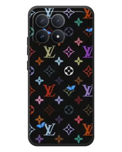 Чехол для Xiaomi Poco F8 Pro с картинкой «Цветная монограмма LV»