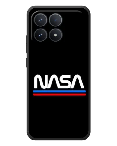 Чехол для Xiaomi Poco F8 Pro с картинкой «NASA — классика Red Blue»