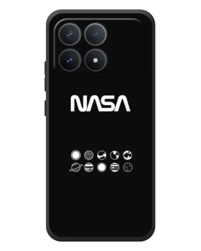 Чехол для Xiaomi Poco F8 Pro с картинкой «NASA — технический принт»
