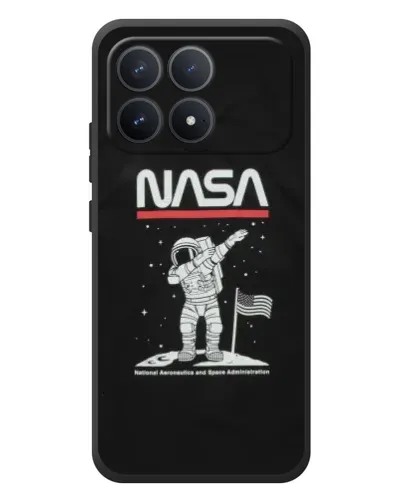 Чехол для Xiaomi Poco F8 Pro с картинкой «NASA — шагаем по Луне»