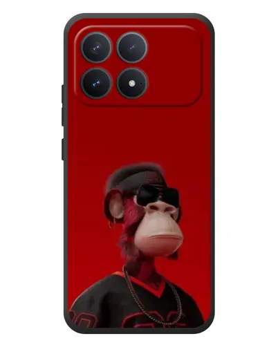 Чехол для Xiaomi Poco F8 Pro с картинкой «Bored Ape в красном» Чехол для Xiaomi Poco F8 Pro с картинкой «Bored Ape в красном»