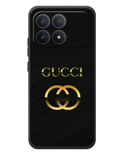Чехол для Xiaomi Poco F8 Pro с картинкой «Золотой логотип Gucci»