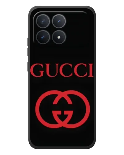 Чехол для Xiaomi Poco F8 Pro с картинкой «Gucci — красный логотип»
