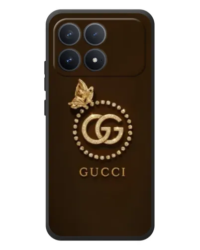 Чехол для Xiaomi Poco F8 Pro с картинкой «Gucci — золотая бабочка»