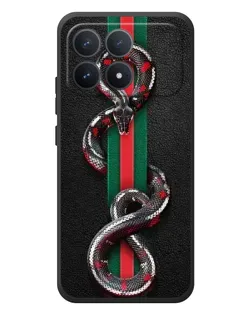 Чехол для Xiaomi Poco F8 Pro с картинкой «Gucci — змея на полосе» Чехол для Xiaomi Poco F8 Pro с картинкой «Gucci — змея на полосе»