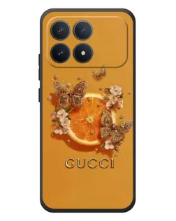 Чехол для Xiaomi Poco F8 Pro с картинкой «Gucci — золотые бабочки» Чехол для Xiaomi Poco F8 Pro с картинкой «Gucci — золотые бабочки»