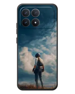 Чохол для Xiaomi Poco F8 Pro з картинкою «Герой PUBG на скелі»