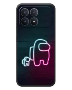 Чехол для Xiaomi Poco F8 Pro с картинкой «Among Us неон-арт»