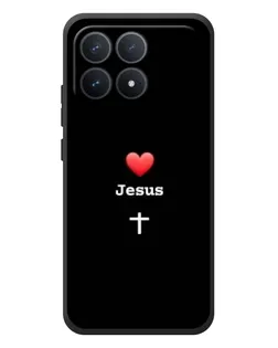 Чехол для Xiaomi Poco F8 Pro с картинкой «Сердце - Jesus»