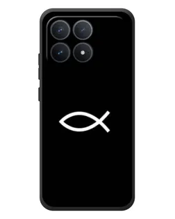 Чехол для Xiaomi Poco F8 Pro с картинкой «Символ рыбы Jesus»