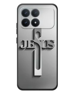 Чехол для Xiaomi Poco F8 Pro с картинкой «Металлический крест Jesus»