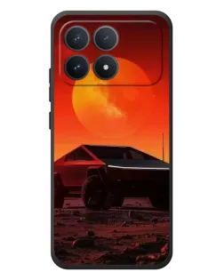 Чехол для Xiaomi Poco F8 Pro с картинкой «Cybertruck на Марсе»