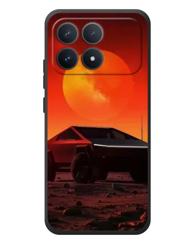 Чехол для Xiaomi Poco F8 Pro с картинкой «Cybertruck на Марсе»