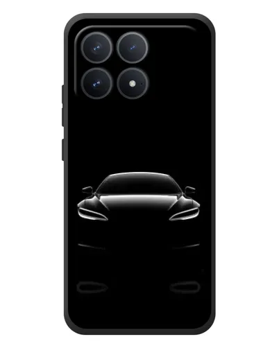 Чехол для Xiaomi Poco F8 Pro с картинкой «Силуэт Tesla Night»