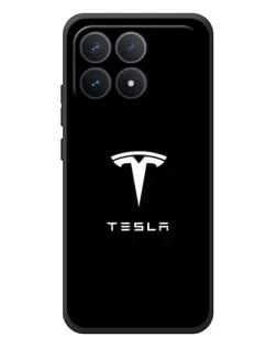 Чехол для Xiaomi Poco F8 Pro с картинкой «Tesla White Logo»