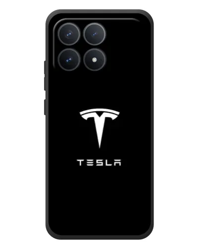 Чехол для Xiaomi Poco F8 Pro с картинкой «Tesla White Logo»