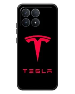 Чехол для Xiaomi Poco F8 Pro с картинкой «Tesla Red Logo»